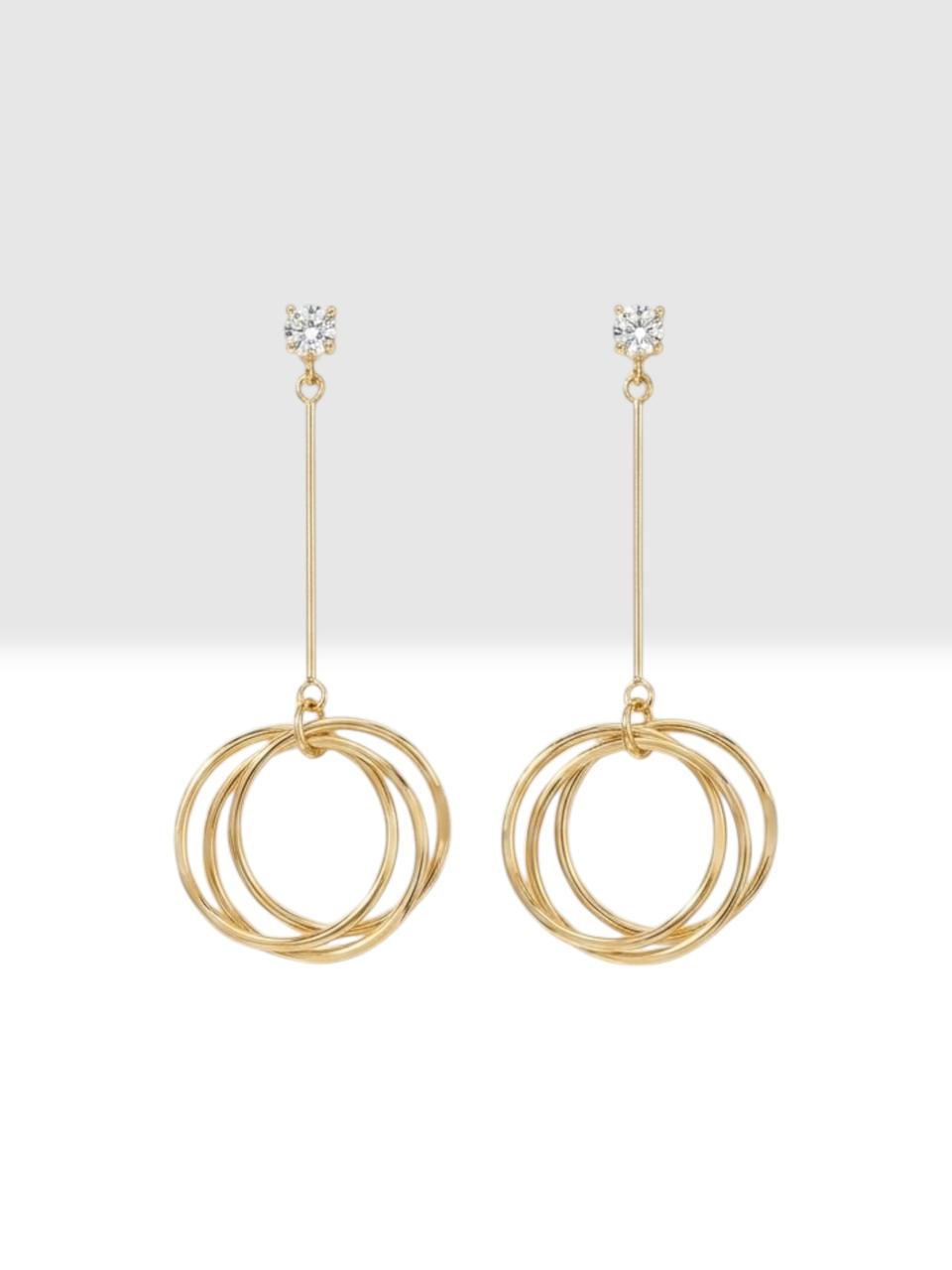 3 Ring Earrings