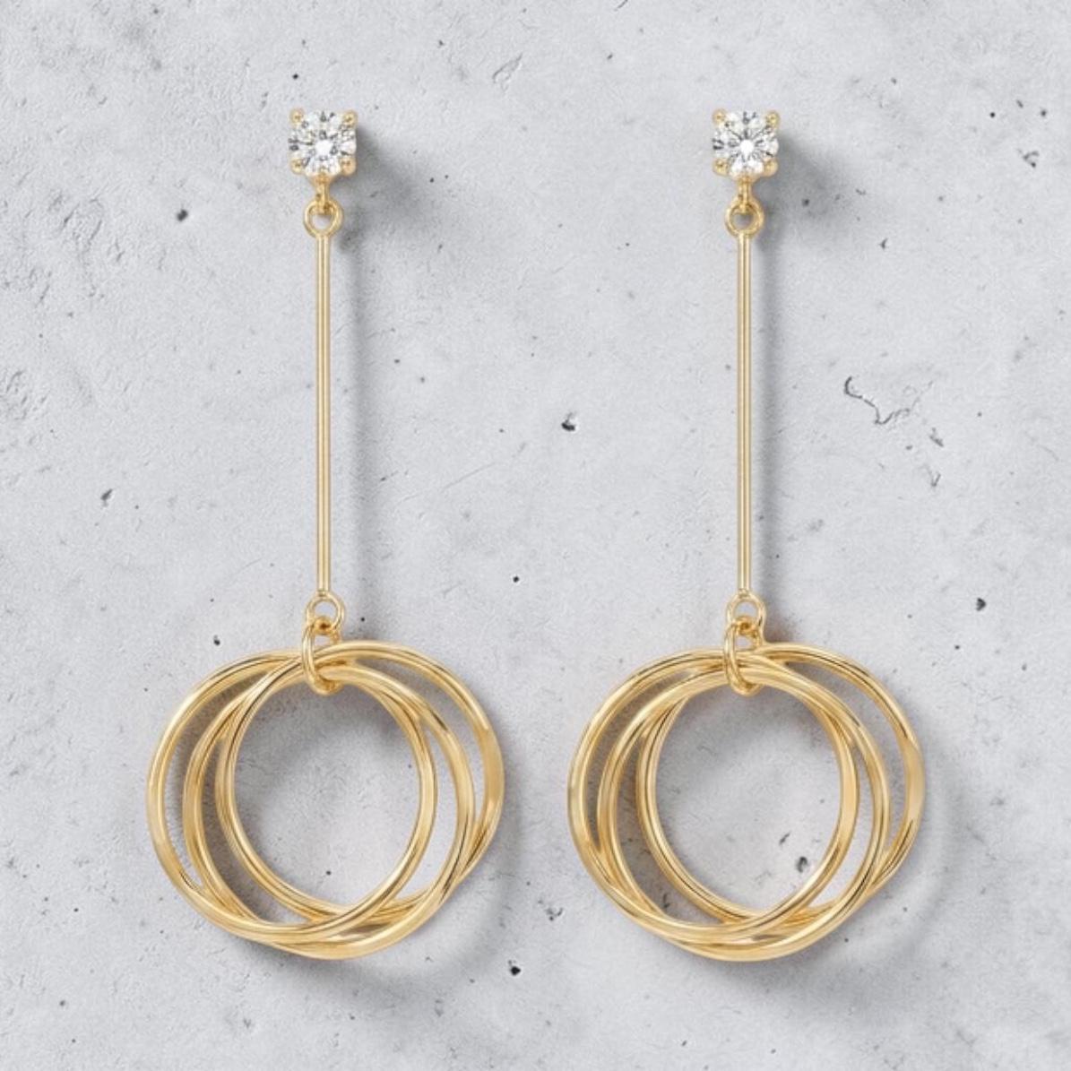 3 Ring Earrings